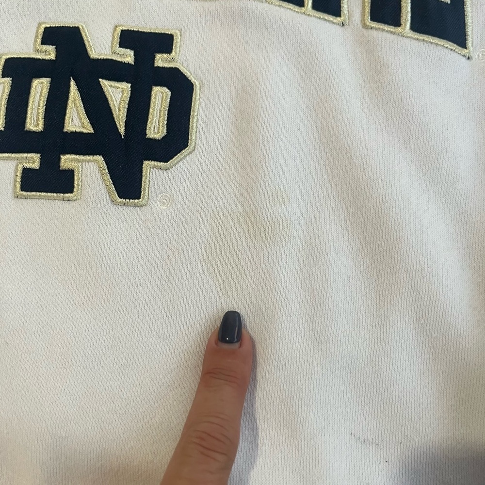 Men's Colosseum White Notre Dame Fighting Irish Pullover Hoodie Sweatshirt SZ L - Picture 10 of 10